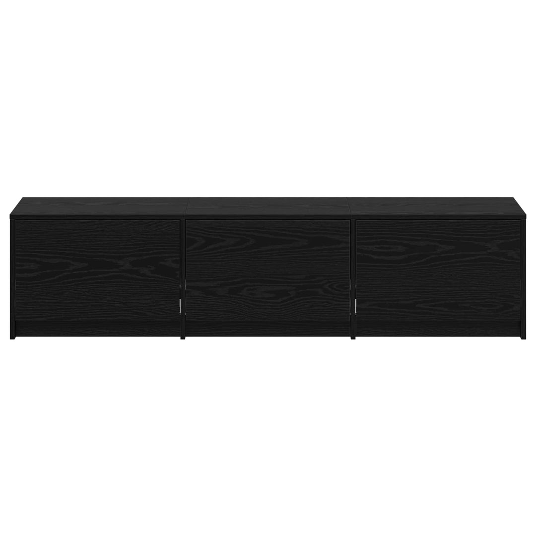 TV-skab med LED Sort eg 165 x 34 x 40 cm Konstrueret træ