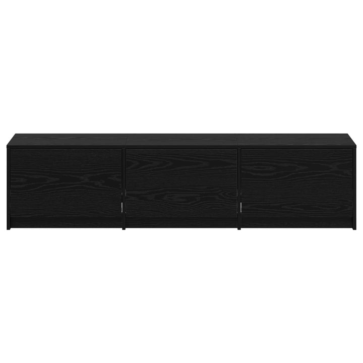 TV-skab med LED Sort eg 165 x 34 x 40 cm Konstrueret træ