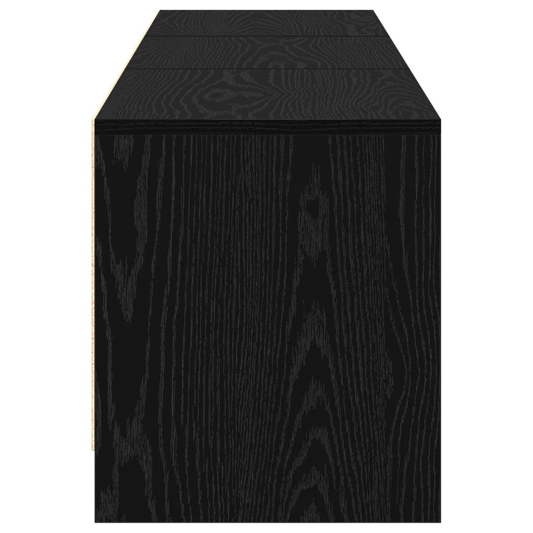 TV-skab med LED Sort eg 165 x 34 x 40 cm Konstrueret træ