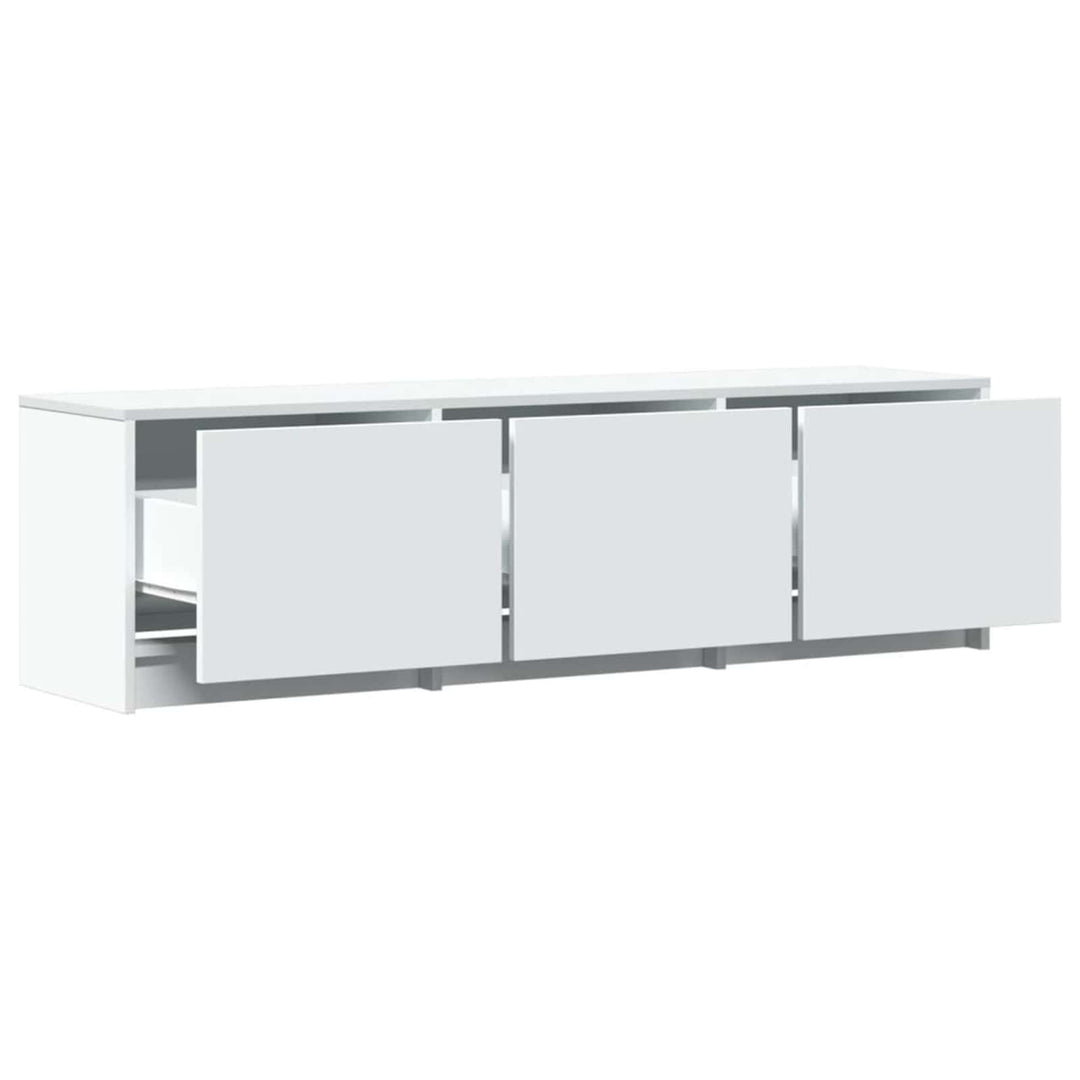 TV-skab med LED Hvid 140 x 34 x 40 cm Konstrueret træ