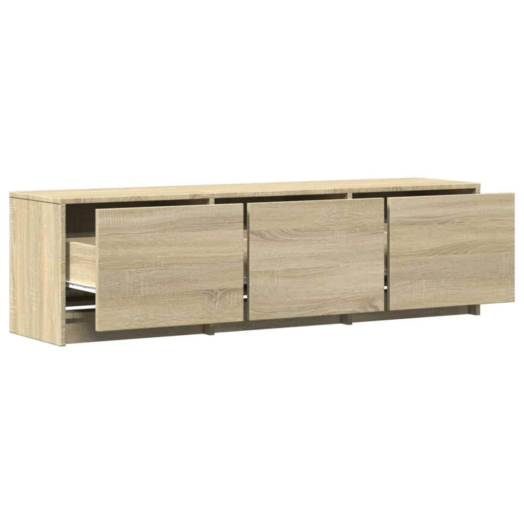 TV-skab med LED Sonoma 140 x 34 x 40 cm Konstrueret træ