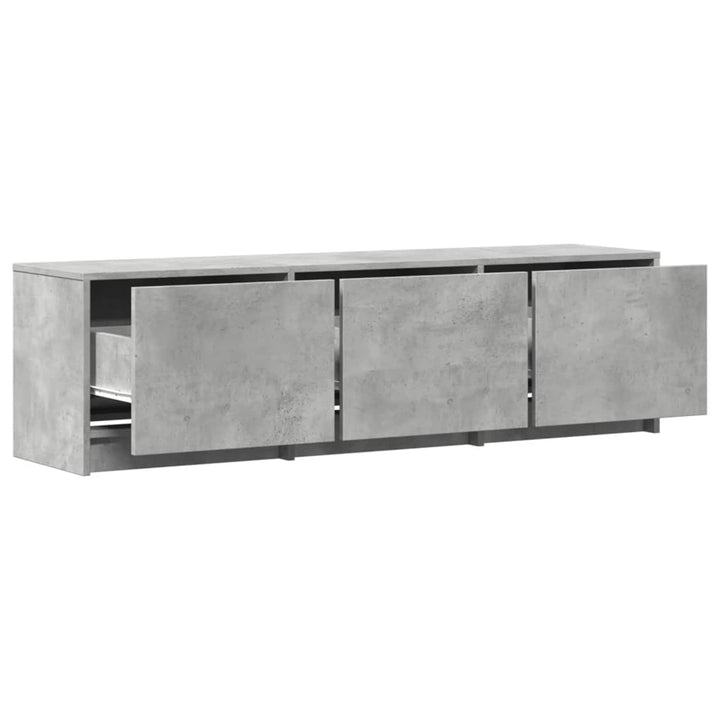 TV-skab med LED Beton 140 x 34 x 40 cm Konstrueret træ