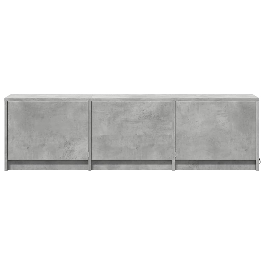 TV-skab med LED Beton 140 x 34 x 40 cm Konstrueret træ