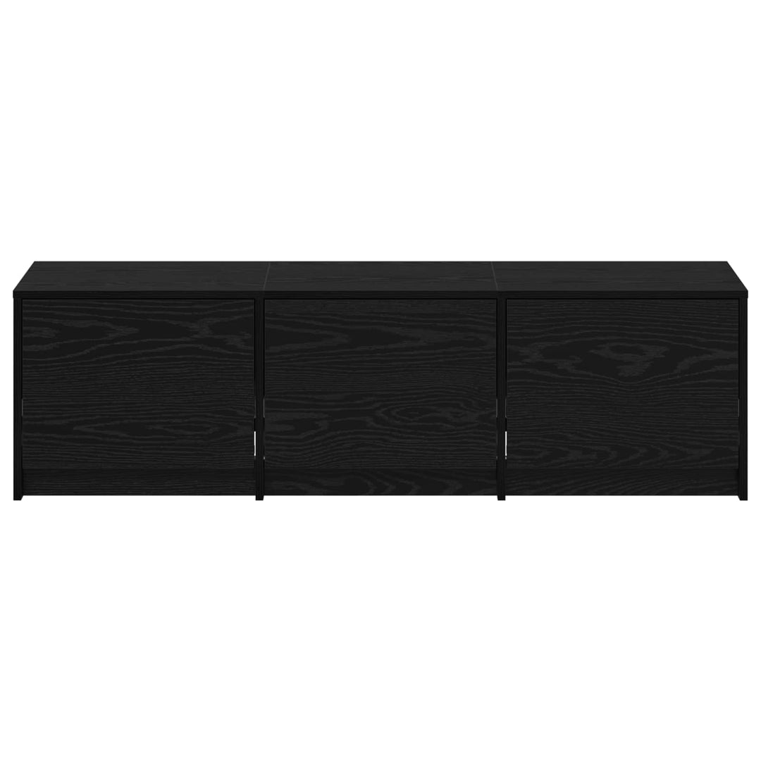 TV-skab med LED Sort eg 140 x 34 x 40 cm Konstrueret træ