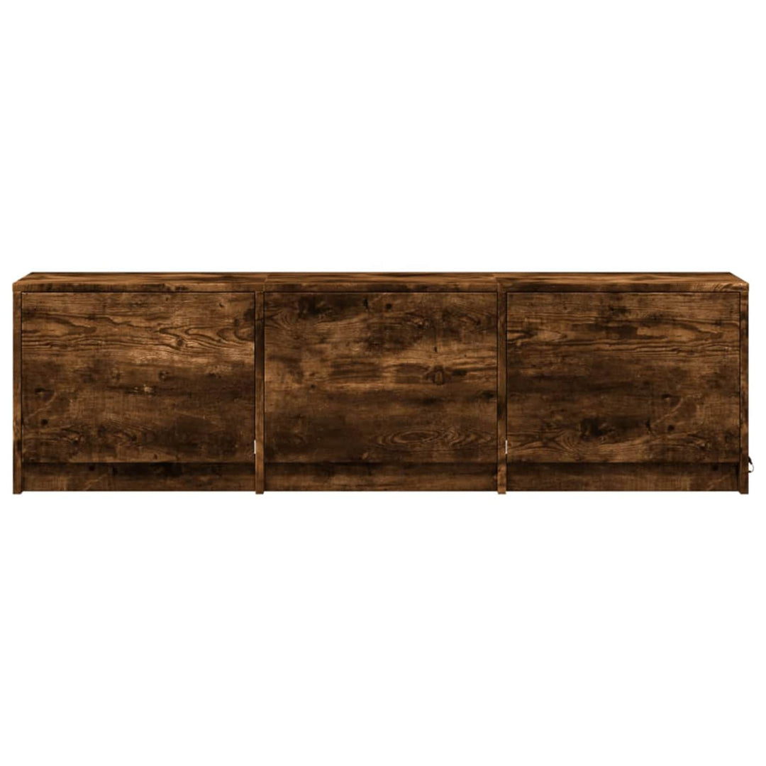 TV-skab med LED Røget eg 140 x 34 x 40 cm Konstrueret træ