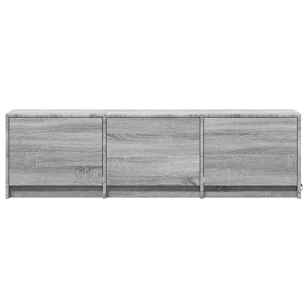 TV-skab med LED Grå Sonoma 140 x 34 x 40 cm Konstrueret træ