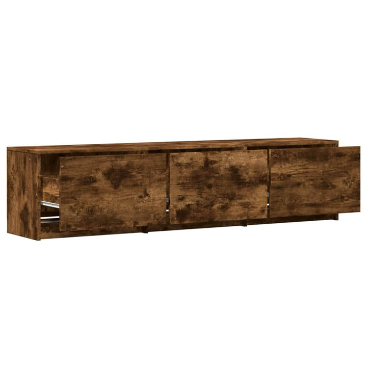 TV-skab med LED Røget eg 165 x 34 x 40 cm Konstrueret træ