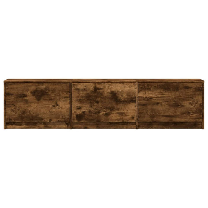 TV-skab med LED Røget eg 165 x 34 x 40 cm Konstrueret træ