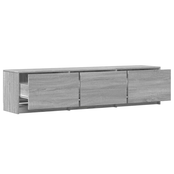 TV-skab med LED Grå Sonoma 165 x 34 x 40 cm Konstrueret træ