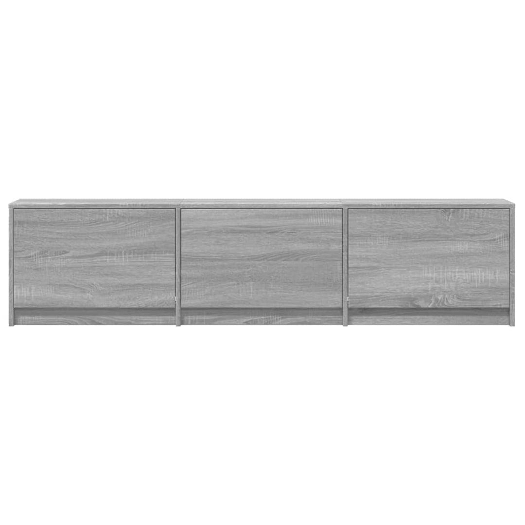 TV-skab med LED Grå Sonoma 165 x 34 x 40 cm Konstrueret træ