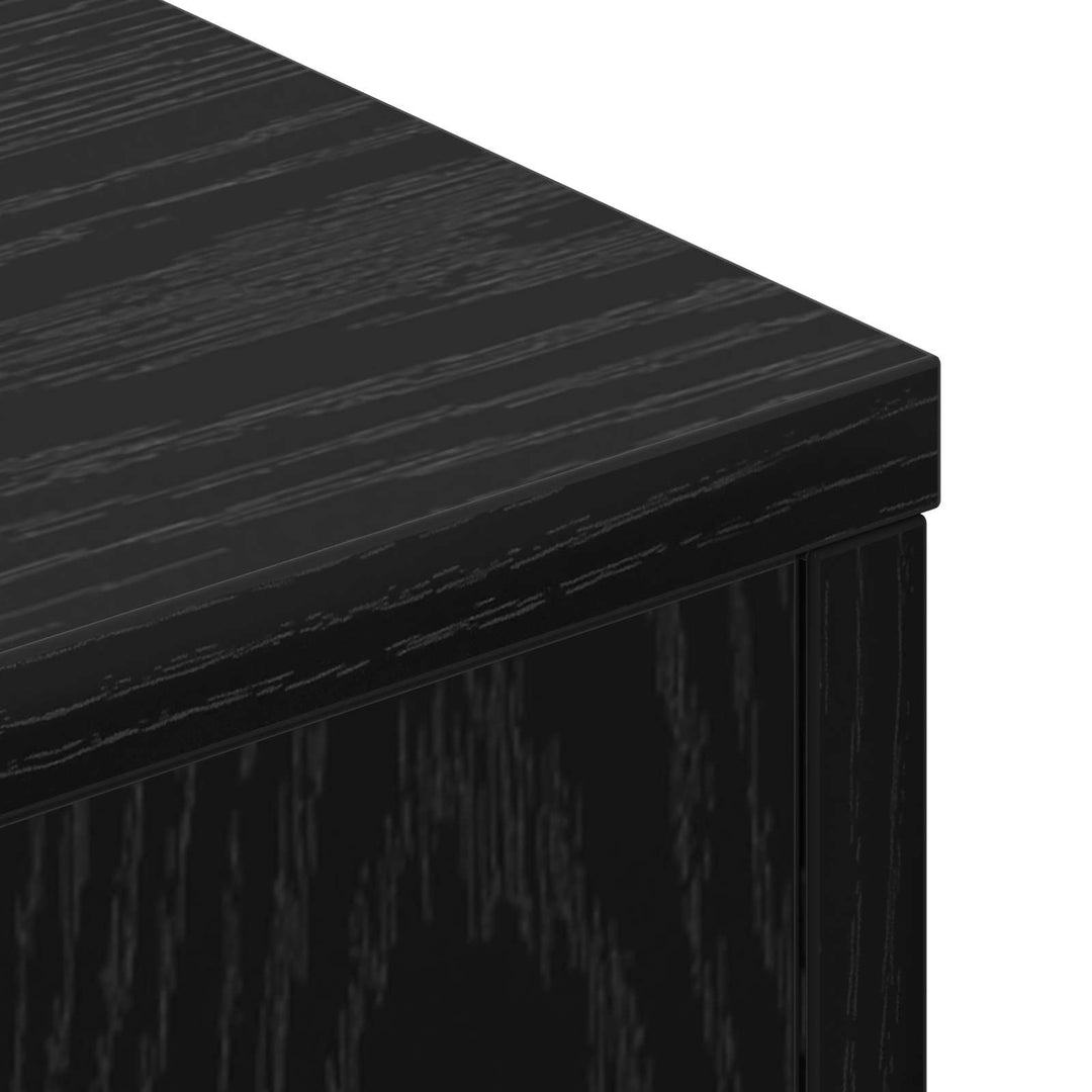 Hovedgærde kabinet med LED Sort Eg 160 x 16,5 x 103,5 cm