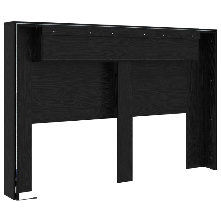 Hovedgærde kabinet med LED Sort Eg 160 x 16,5 x 103,5 cm