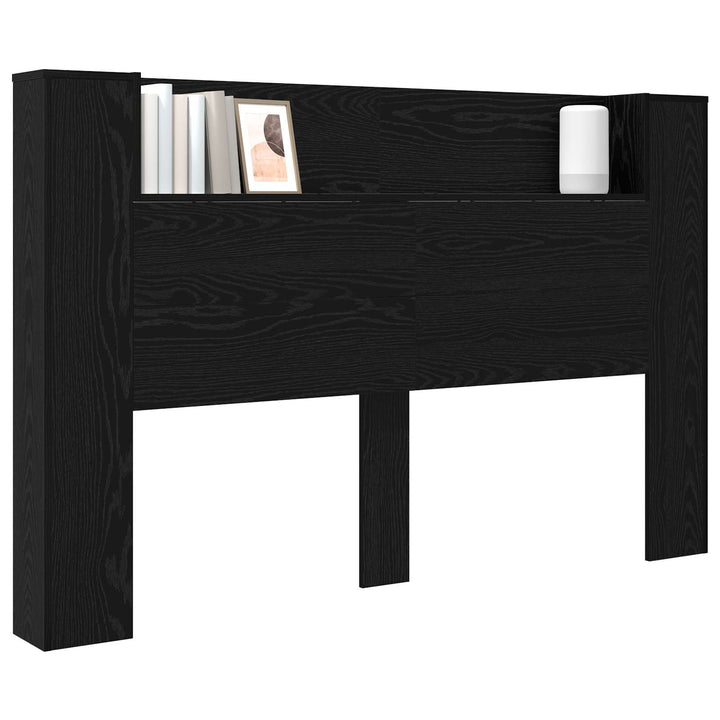Hovedgærde kabinet med LED Sort Eg 160 x 16,5 x 103,5 cm