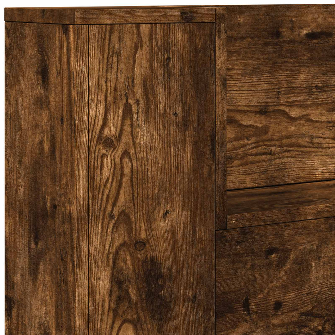 Hovedgærde kabinet med LED Røget Eg 180 x 16,5 x 103,5 cm