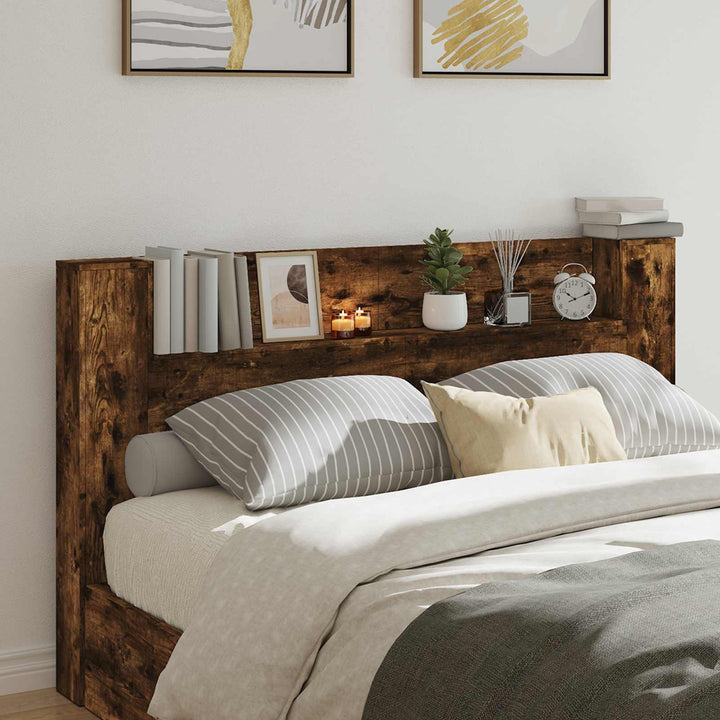 Hovedgærde kabinet med LED Røget Eg 180 x 16,5 x 103,5 cm