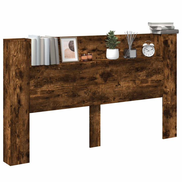 Hovedgærde kabinet med LED Røget Eg 180 x 16,5 x 103,5 cm