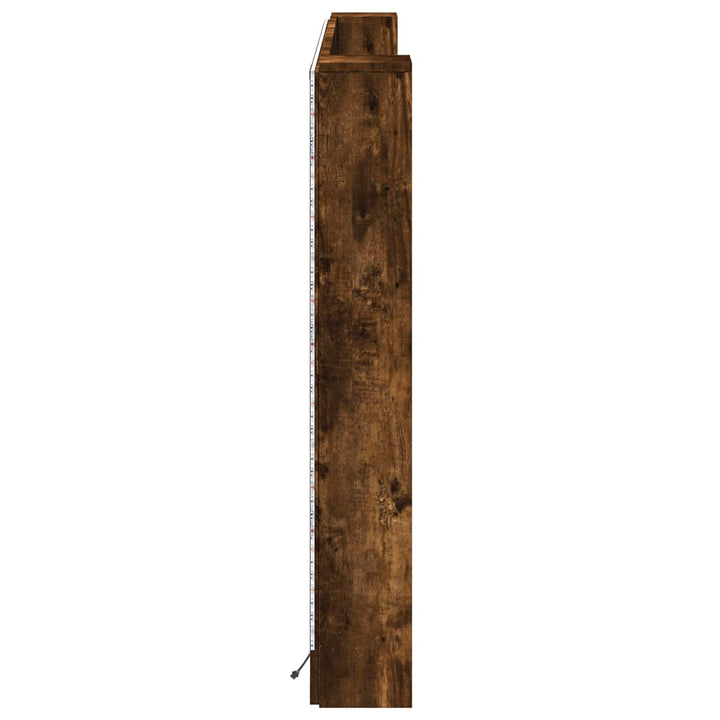 Hovedgærde kabinet med LED Røget Eg 180 x 16,5 x 103,5 cm