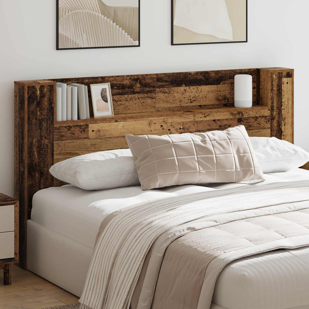 Hovedgærde kabinet med LED Gammelt træ 180 x 16,5 x 103,5 cm