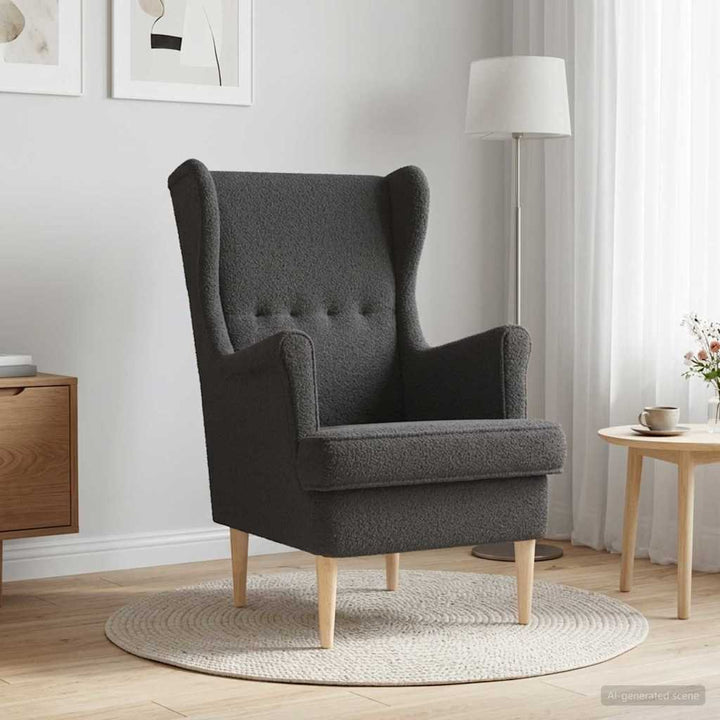 Lænestol Mørkegrå Bouclé