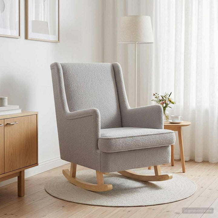 Gyngestol Lysegrå 62 x 80 x 85 cm Bouclé