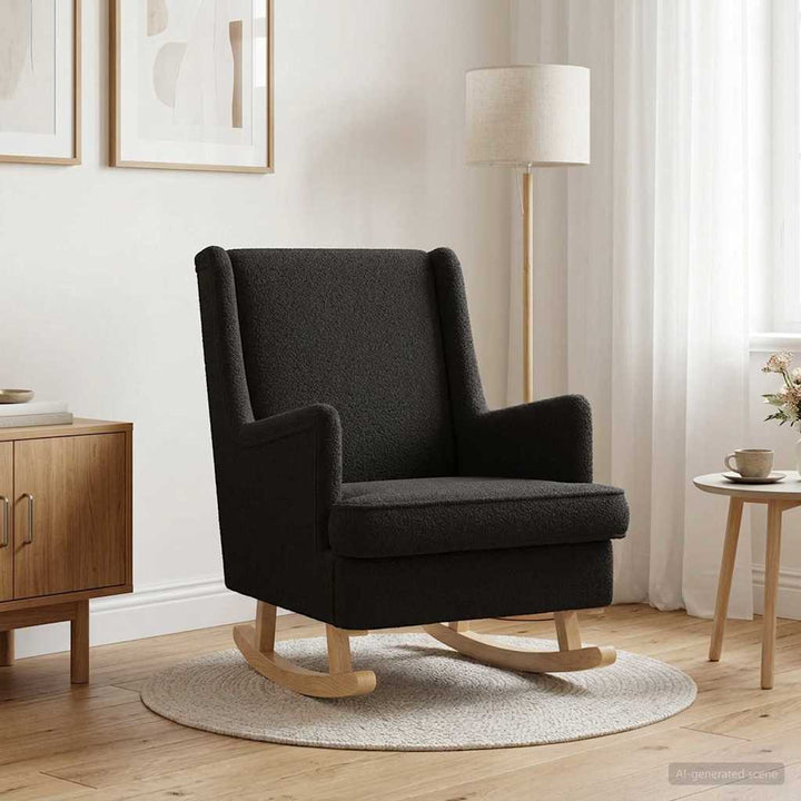 Gyngestol Sort 62 x 80 x 85 cm Bouclé