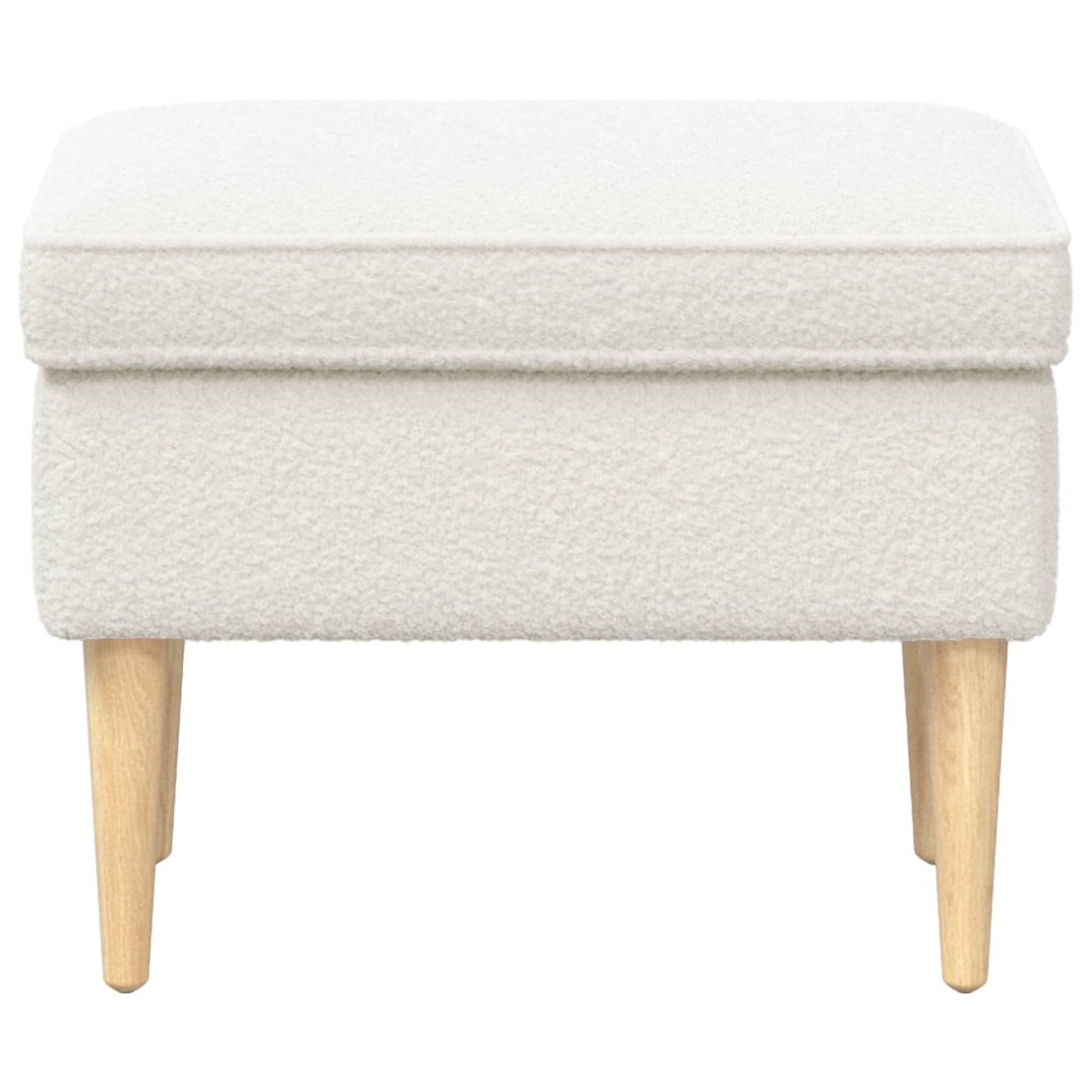 Fodskammel Cremefarvet 55 x 35 x 41 cm Bouclé
