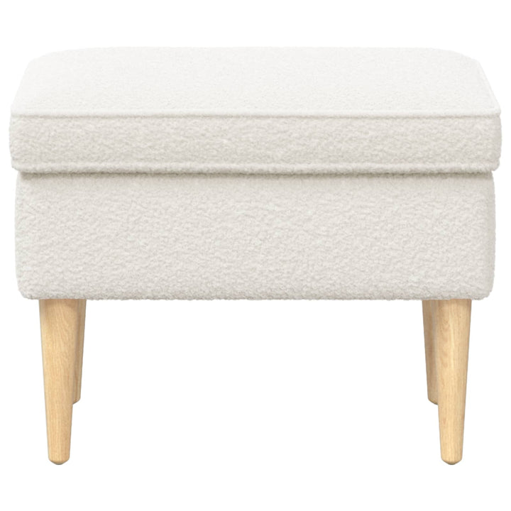 Fodskammel Cremefarvet 55 x 35 x 41 cm Bouclé