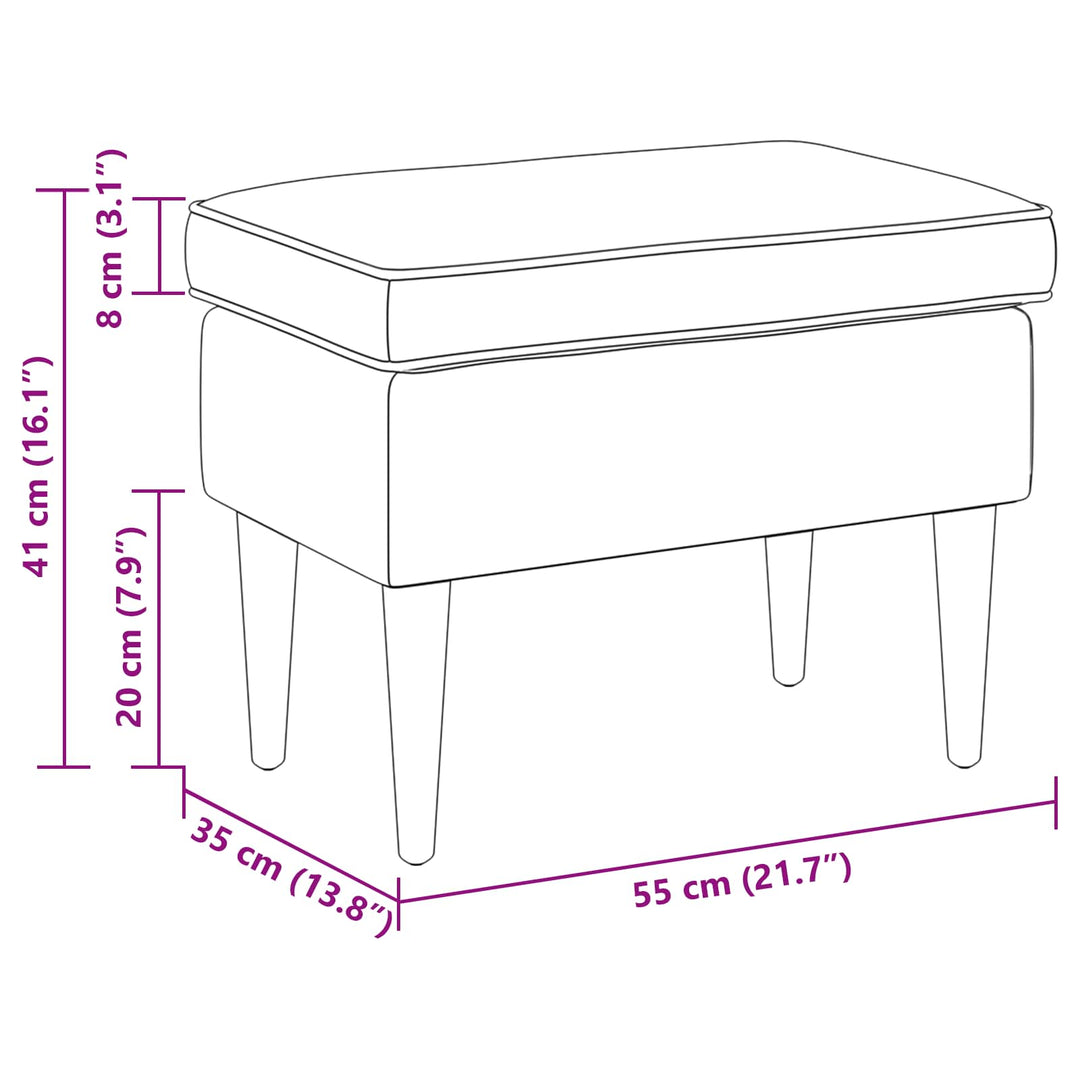 Fodskammel Sort 55 x 35 x 41 cm Stof