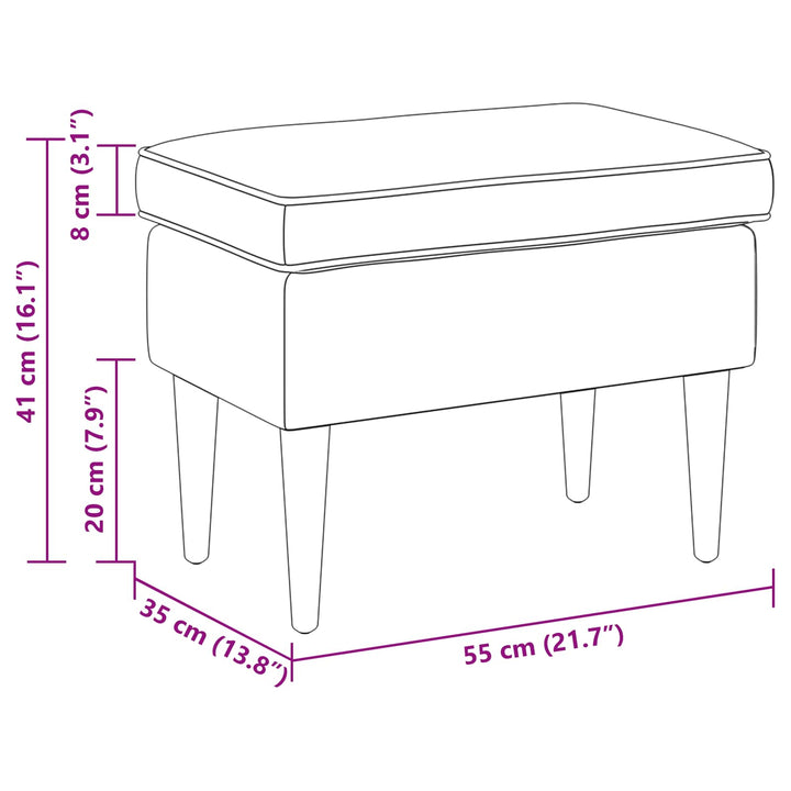 Fodskammel Sort 55 x 35 x 41 cm Stof