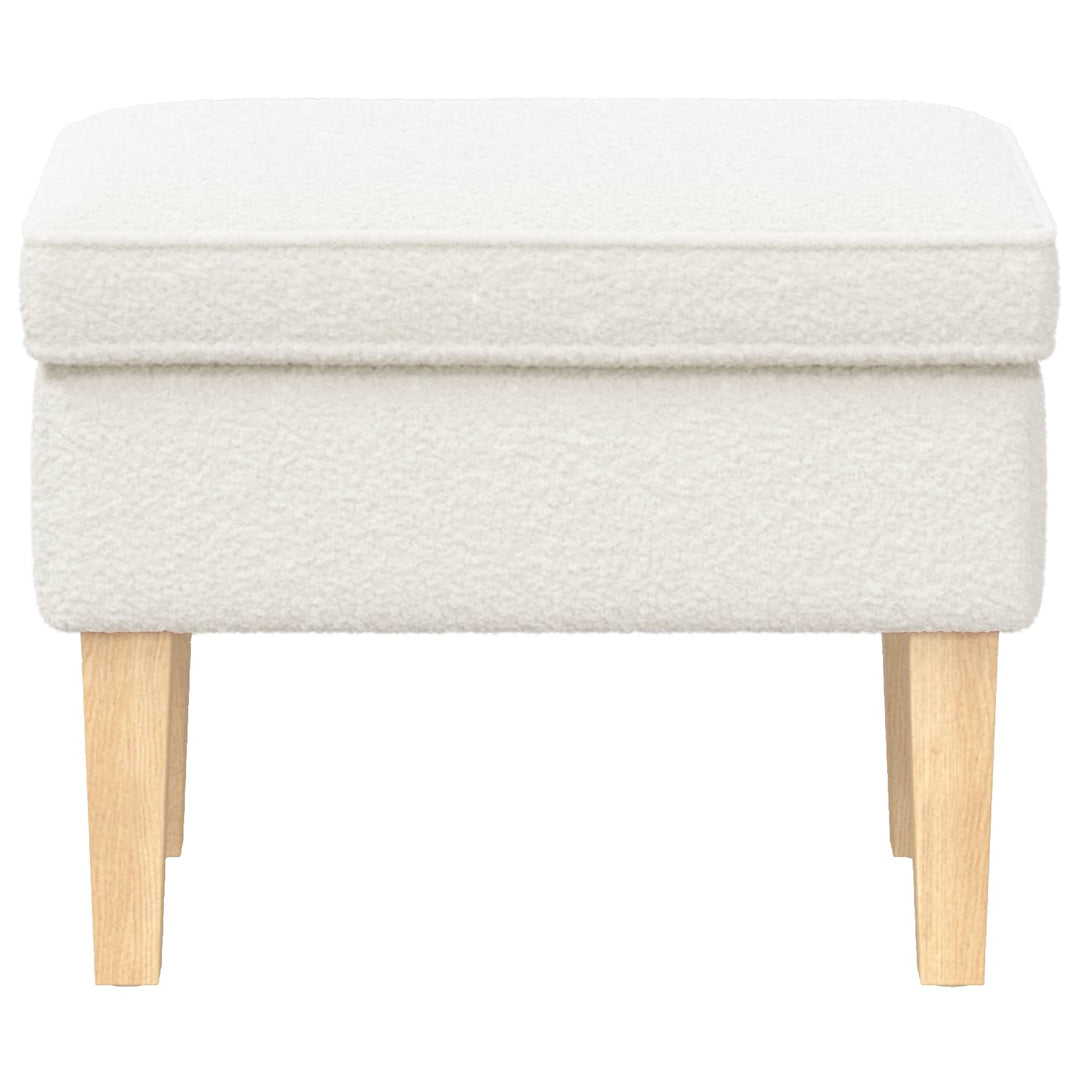 Fodskammel Cremefarvet 55 x 35 x 41 cm Bouclé