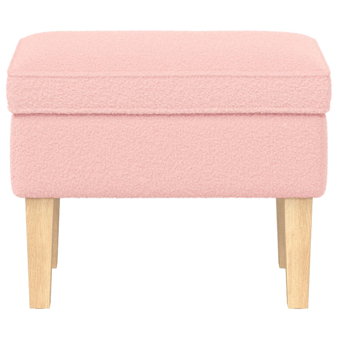 Fodskammel Lyserød 55 x 35 x 41 cm Bouclé