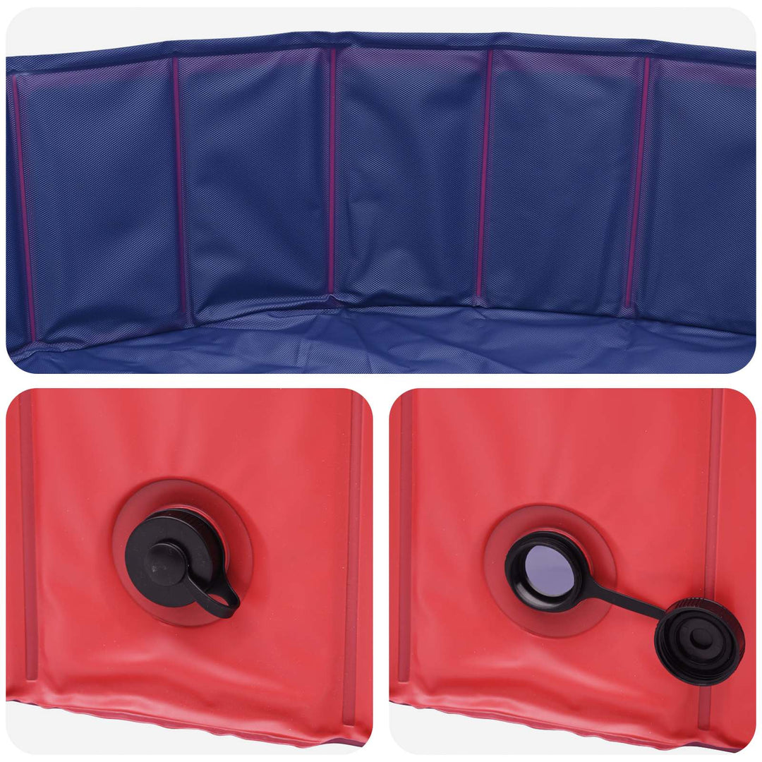 Børne svømmepool Rød Ø300 x 38 cm Tykt PVC og konstrueret træ