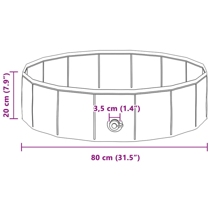 Børne svømmepool Blå Ø 80 x 20 cm Tykt PVC og konstrueret træ