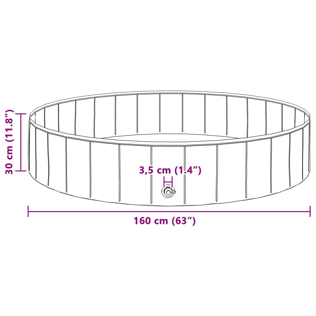 Børne svømmepool Blå Ø 160 x 30 cm Tykt PVC og konstrueret træ