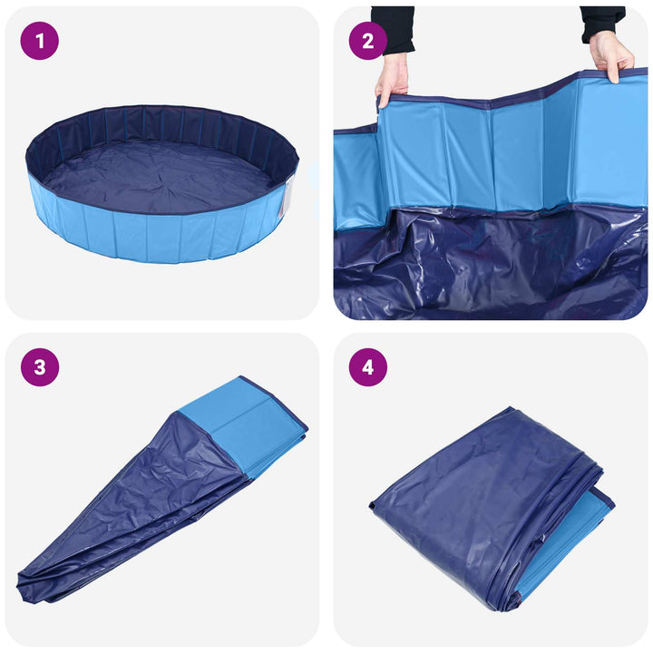 Børne svømmepool Blå Ø200 x 30 cm Tykt PVC og konstrueret træ