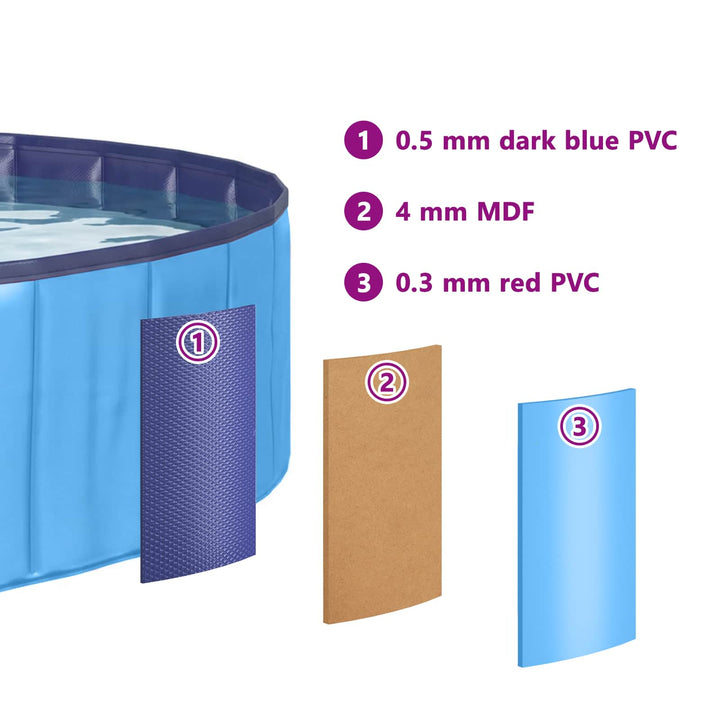 Børne svømmepool Blå Ø200 x 30 cm Tykt PVC og konstrueret træ
