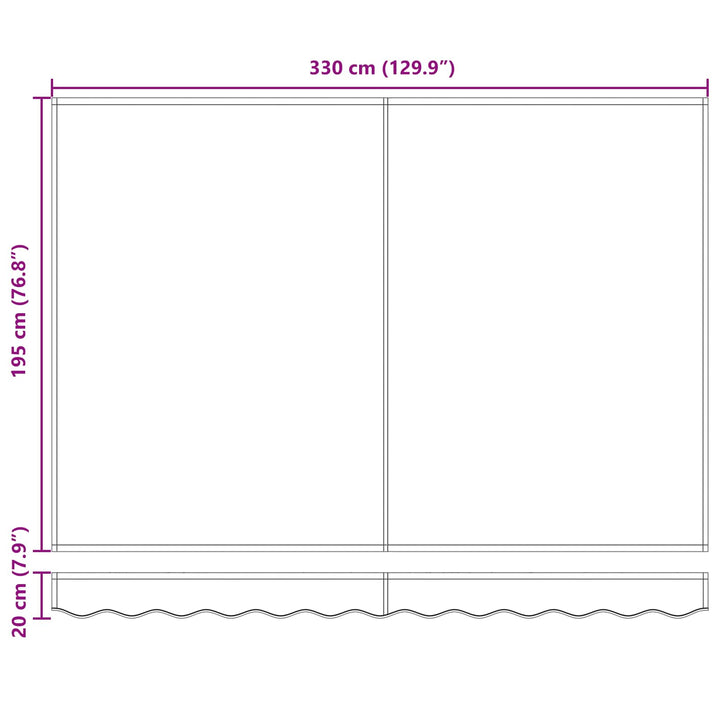 Udtrækkelig markise Beige 3,5 x 2 m 100% Polyester og Aluminium