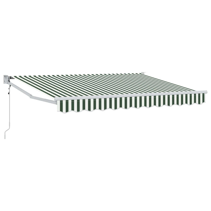 Markise Grøn og Hvid 3 x 2 m Polyester og metal