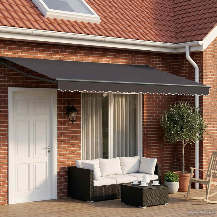 Udtrækkelig markise Antracit 4 x 2 m Polyester og Aluminium