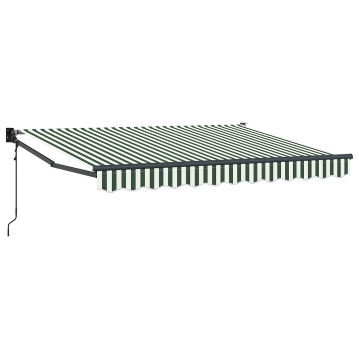 Markise Grøn og Hvid 3 x 2 m Polyester og metal