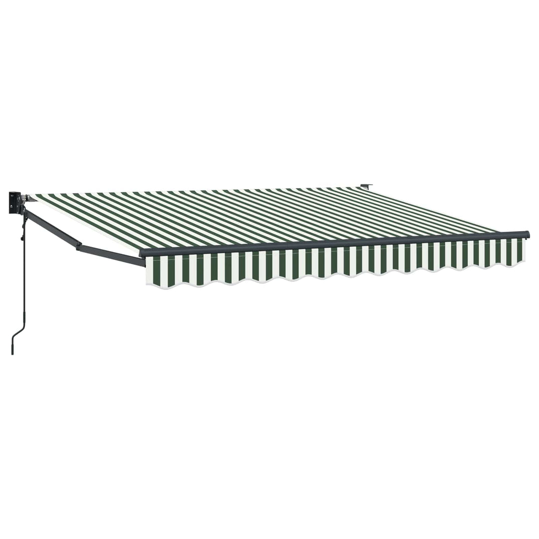 Markise Grøn og Hvid 3,5 x 2 m Polyester og metal