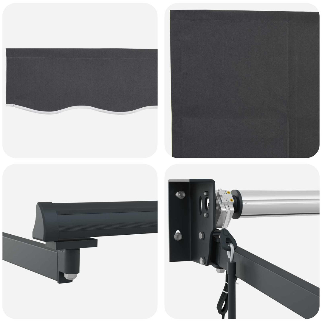 Markise Antracit 4 x 2 m Polyester og metal