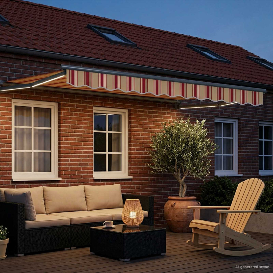 Manuel udtrækkelig markise med LED Flerfarvet 3,5 x 2,5 m