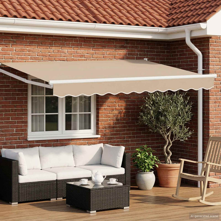 Elektrisk Utrækkelig Markise Beige 3,5 x 2 m
