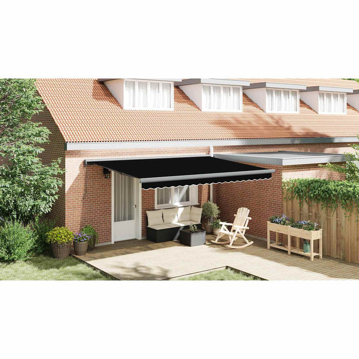 Utrækkelig Markise Sort 4 × 3 m Canvas og Aluminium
