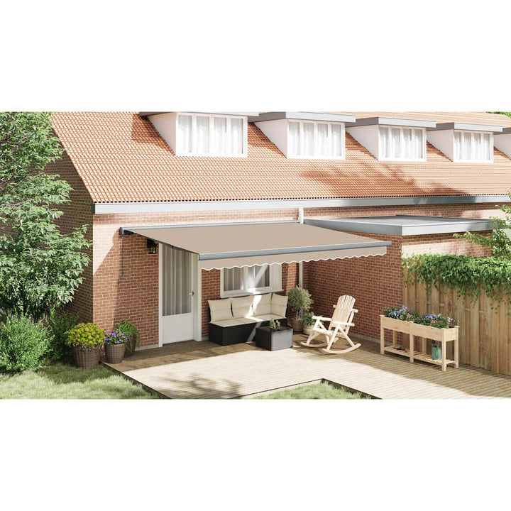 Utrækkelig Markise Beige 4 × 3 m Canvas og Aluminium