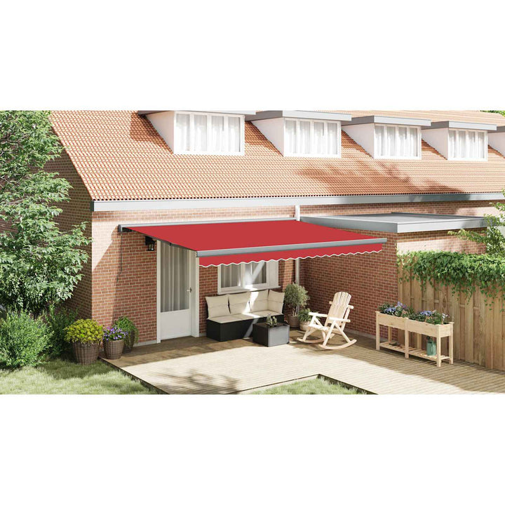 Utrækkelig Markise Rød 4 × 3 m Canvas og Aluminium