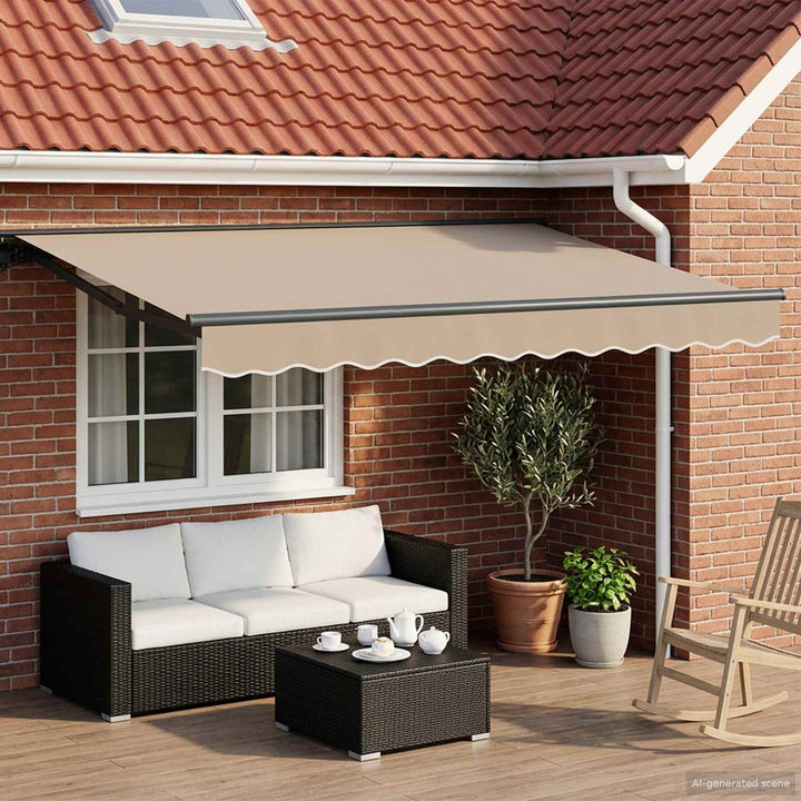 Manuel Utrækkelig Markise Beige 2,5 x 2 m