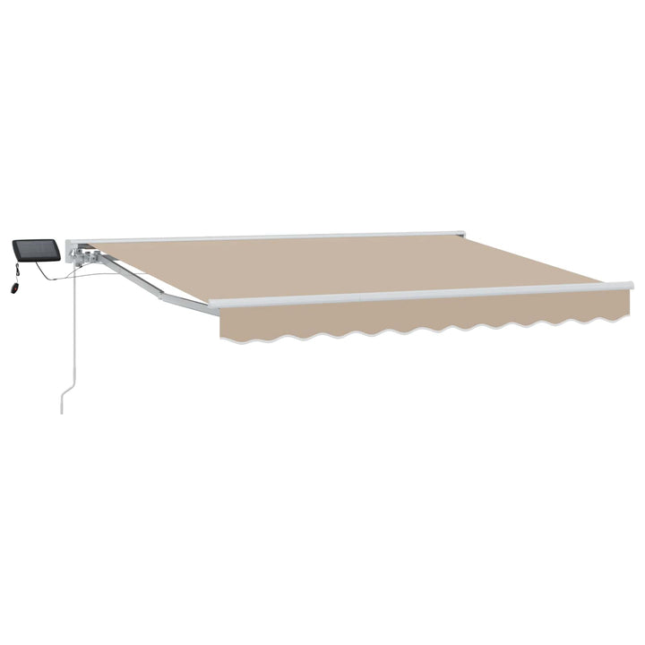 Manuel markise-ramme med LED-lys Beige og hvid 2,5 x 2 m