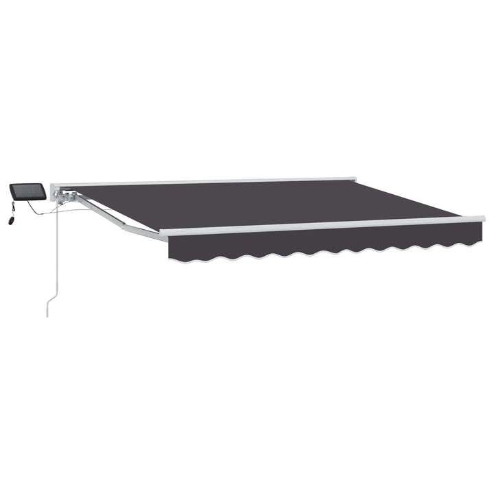 Manuel markise-ramme med LED-lys Hvid og antracit 3 x 2 m
